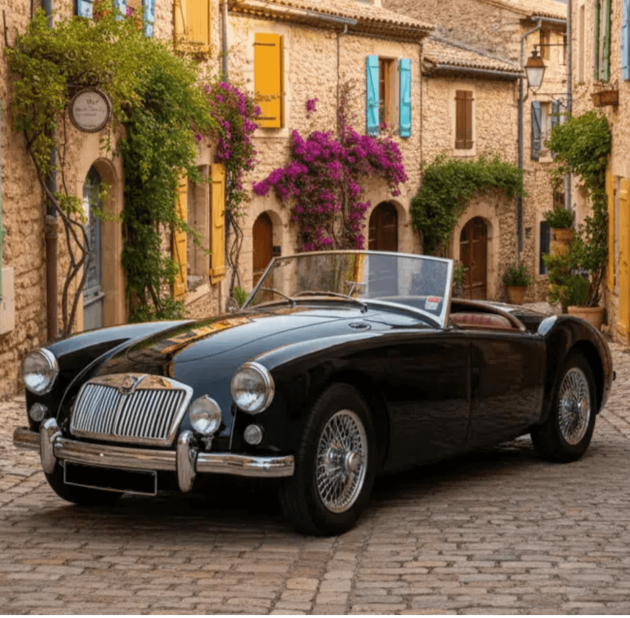 MG A 1959 classic roadster on the French Riviera